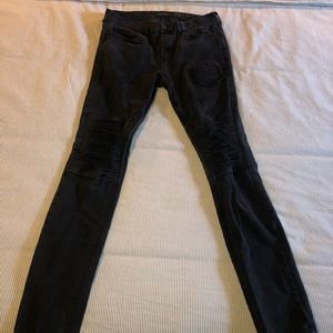 PacSun black skinny jeans with patches size 31x32